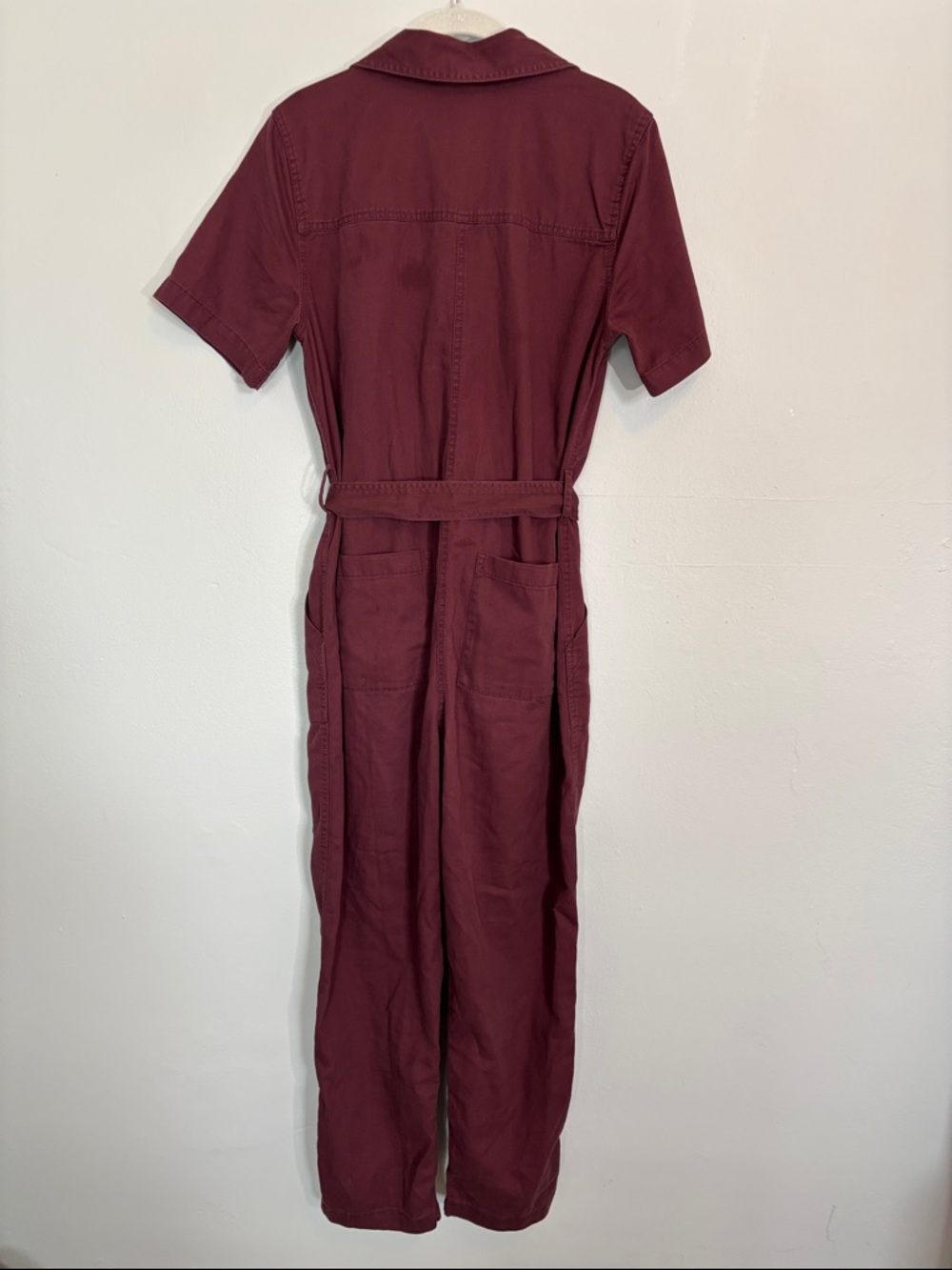 Old Navy Short-Sleeve Utility Jumpsuit in Burgundy/Wine color - Picture 4 of 10